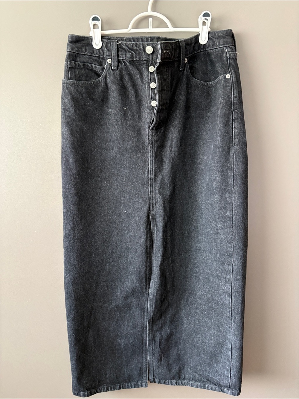 Banana Republic Black Denim Maxi Skirt